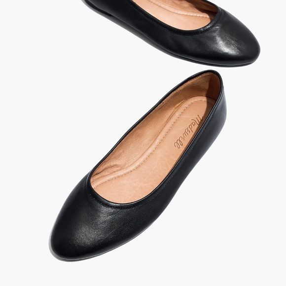 New MADEWELL The Reid Ballet Flat in Black Leather - Picture 2 of 6